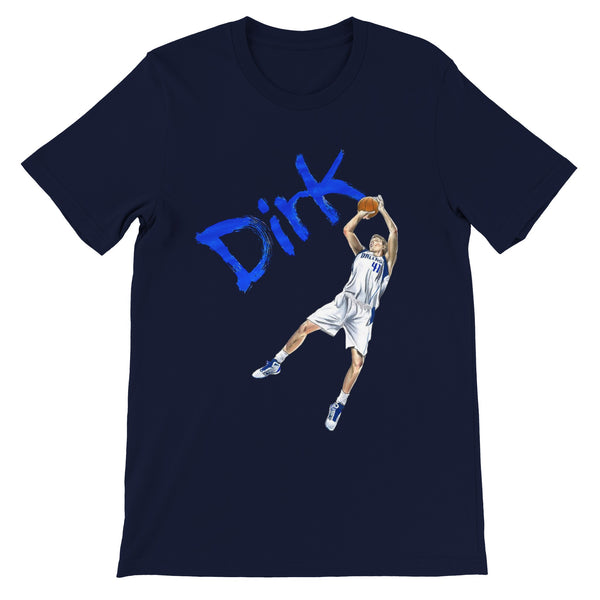 Premium Unisex Dirk Nowitzski FRONT PRINT Crewneck T-shirt