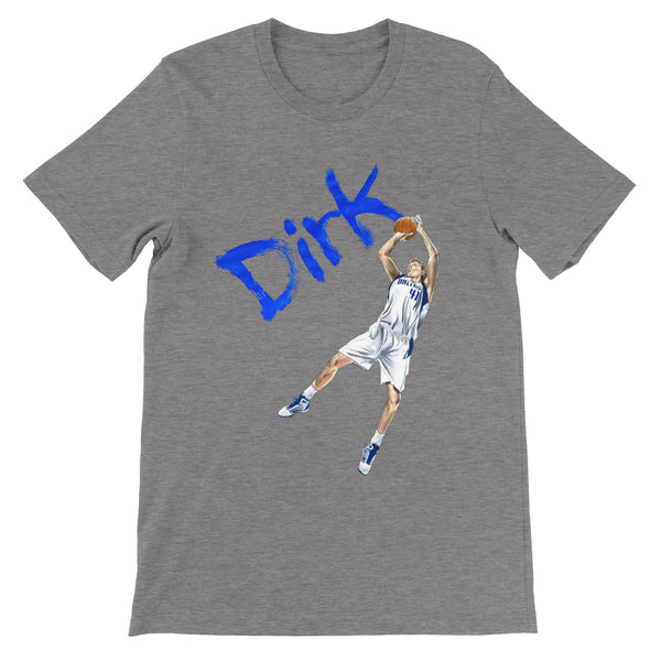 Premium Unisex Dirk Nowitzski FRONT PRINT Crewneck T-shirt