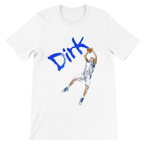 Premium Unisex Dirk Nowitzski FRONT PRINT Crewneck T-shirt